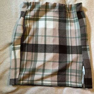 Brown Plaid Skirt